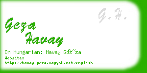 geza havay business card